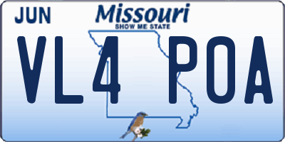 MO license plate VL4P0A