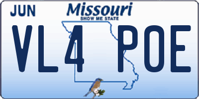 MO license plate VL4P0E