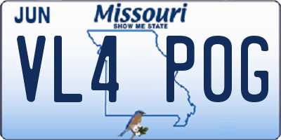 MO license plate VL4P0G