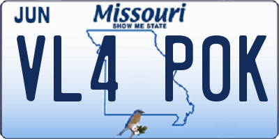 MO license plate VL4P0K