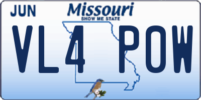 MO license plate VL4P0W