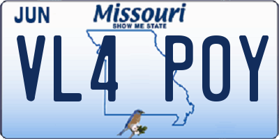 MO license plate VL4P0Y