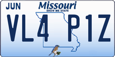 MO license plate VL4P1Z