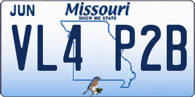 MO license plate VL4P2B