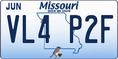 MO license plate VL4P2F