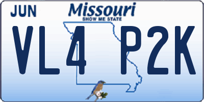 MO license plate VL4P2K