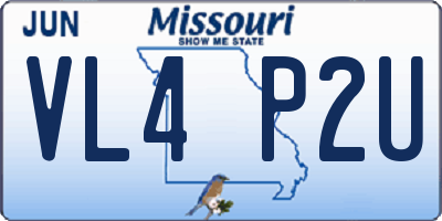 MO license plate VL4P2U