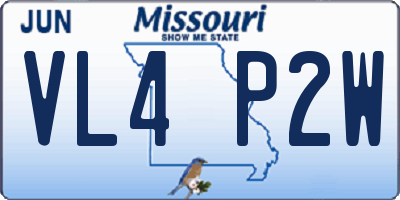 MO license plate VL4P2W