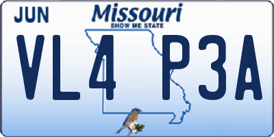 MO license plate VL4P3A