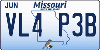 MO license plate VL4P3B