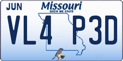 MO license plate VL4P3D