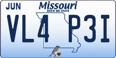 MO license plate VL4P3I