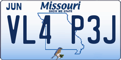MO license plate VL4P3J