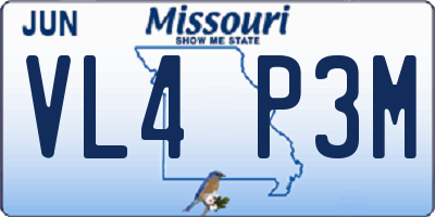 MO license plate VL4P3M