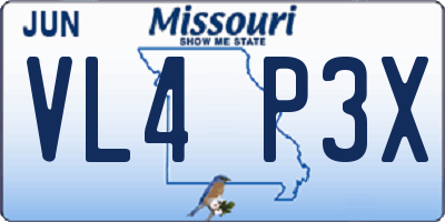 MO license plate VL4P3X