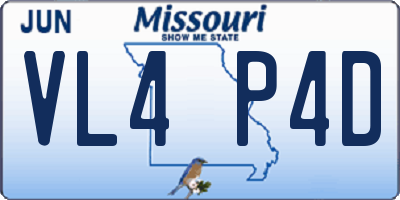MO license plate VL4P4D