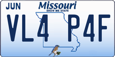 MO license plate VL4P4F