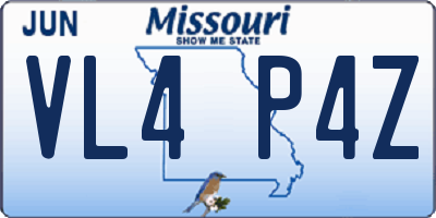 MO license plate VL4P4Z