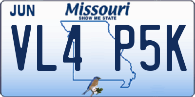 MO license plate VL4P5K