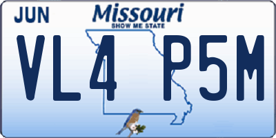 MO license plate VL4P5M
