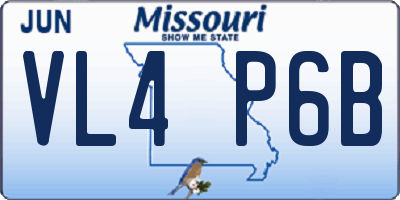 MO license plate VL4P6B