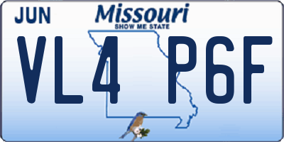 MO license plate VL4P6F
