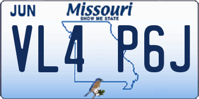 MO license plate VL4P6J