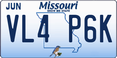 MO license plate VL4P6K