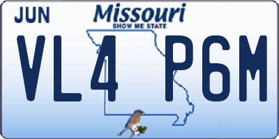 MO license plate VL4P6M