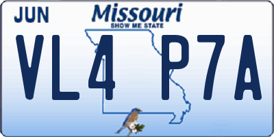MO license plate VL4P7A