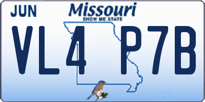 MO license plate VL4P7B