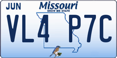 MO license plate VL4P7C
