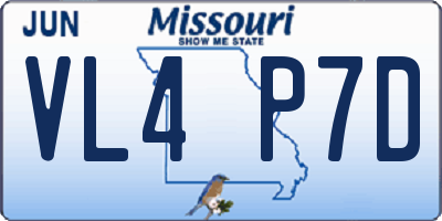 MO license plate VL4P7D