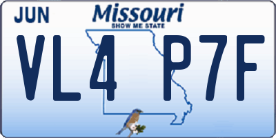 MO license plate VL4P7F