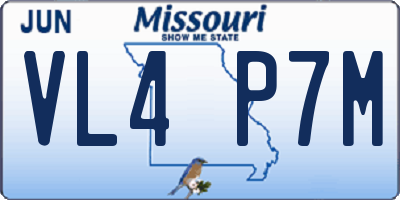 MO license plate VL4P7M