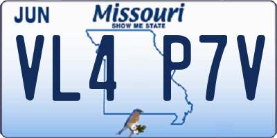 MO license plate VL4P7V