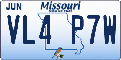 MO license plate VL4P7W