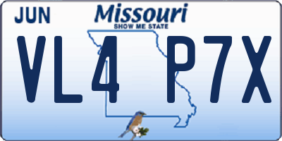 MO license plate VL4P7X