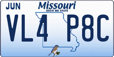 MO license plate VL4P8C