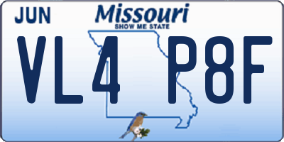 MO license plate VL4P8F