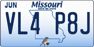 MO license plate VL4P8J