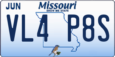 MO license plate VL4P8S