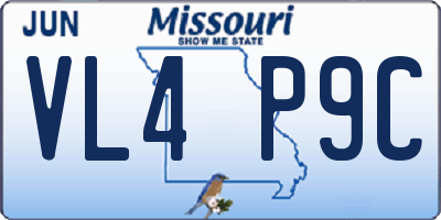 MO license plate VL4P9C