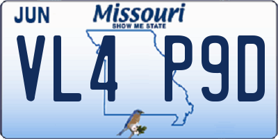 MO license plate VL4P9D