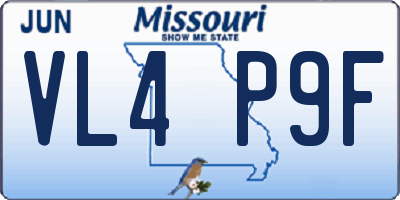 MO license plate VL4P9F