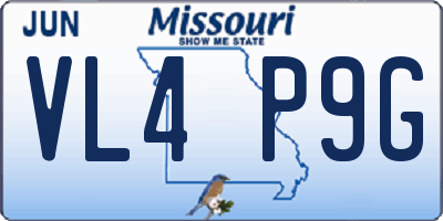 MO license plate VL4P9G
