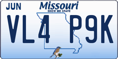 MO license plate VL4P9K