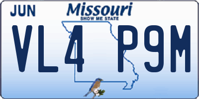 MO license plate VL4P9M