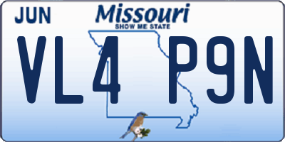 MO license plate VL4P9N