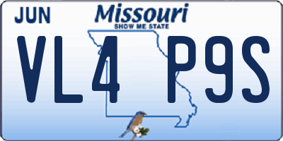 MO license plate VL4P9S
